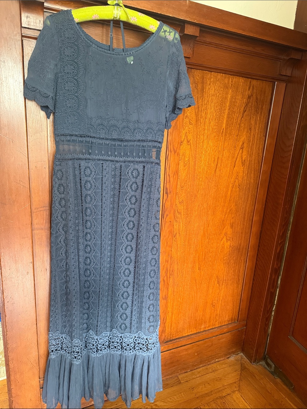 Sundance Navy Blue Lace Maxi Dress